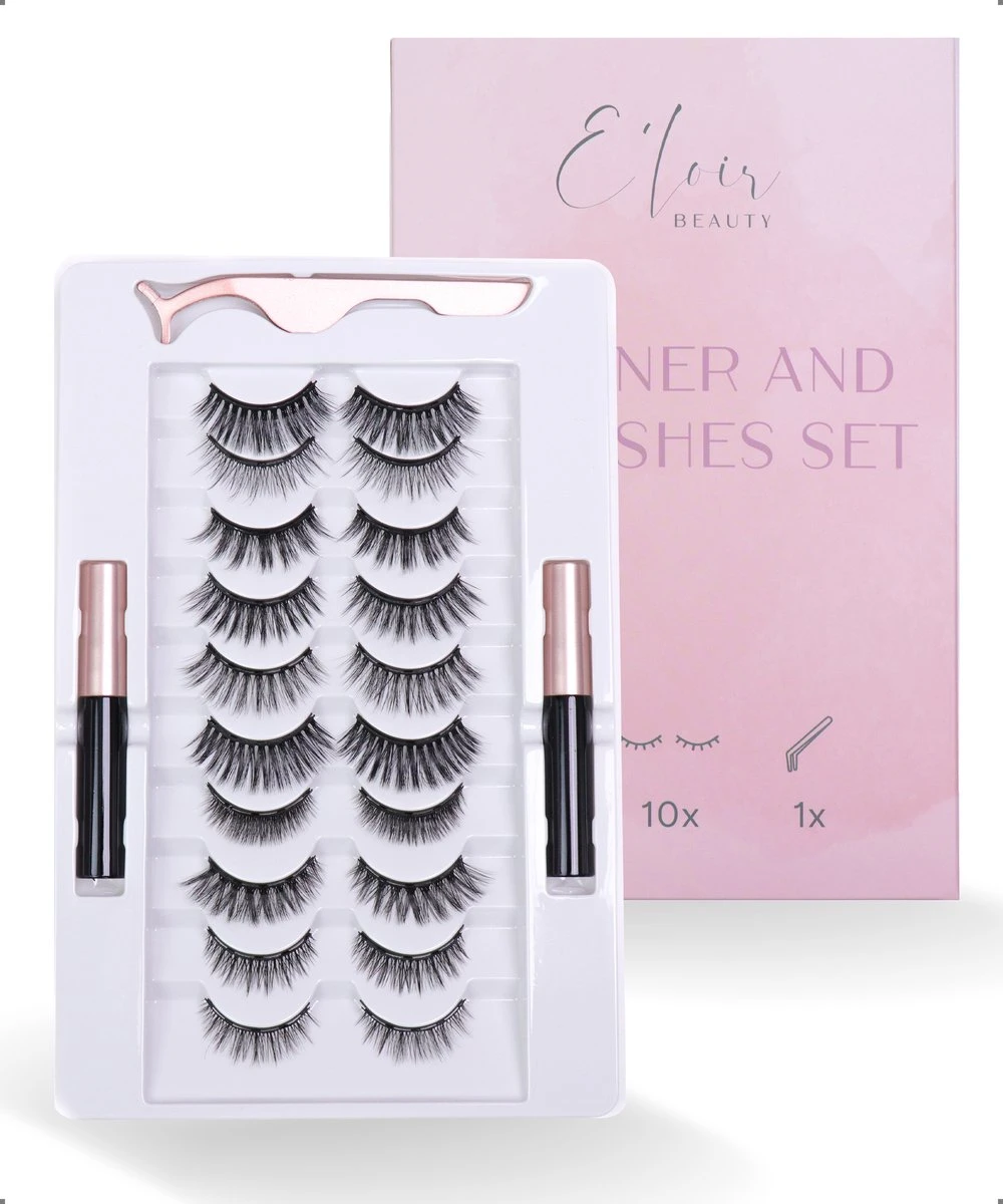 Magnetische Wimpers Met Eyeliner Set - Magnetic Lashes - Magneet - 10 Sets Nepwimpers Met 2 Eyeliners En 1 Applicator - Zwart 1 Magnetische Wimpers Met Eyeliner Set - Magnetic Lashes - Magneet - 10 Sets Nepwimpers Met 2 Eyeliners En 1 Applicator - Zwart