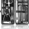 Nagelknipper Set – 18-Delige Pedicure En Manicure Sets Nagelaccessoires – Nagelset – Nagelverzorging Kit – Reisset Zwart