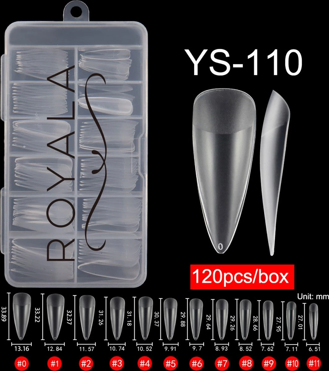 Royala 110 - Waterdrop Binnen En Buiten Full Frosted - Full Cover - Nageltips - Nepnagels - Plaknagels - In Assortimentsbox - 120 Stuks 12 Maten - Voor Gellak Acrylnagellak En PolyGel Nagels - Royala Frosted Tips Line 1 Royala 110 - Waterdrop Binnen En Buiten Full Frosted - Full Cover - Nageltips - Nepnagels - Plaknagels - In Assortimentsbox - 120 Stuks 12 Maten - Voor Gellak Acrylnagellak En PolyGel Nagels - Royala Frosted Tips Line
