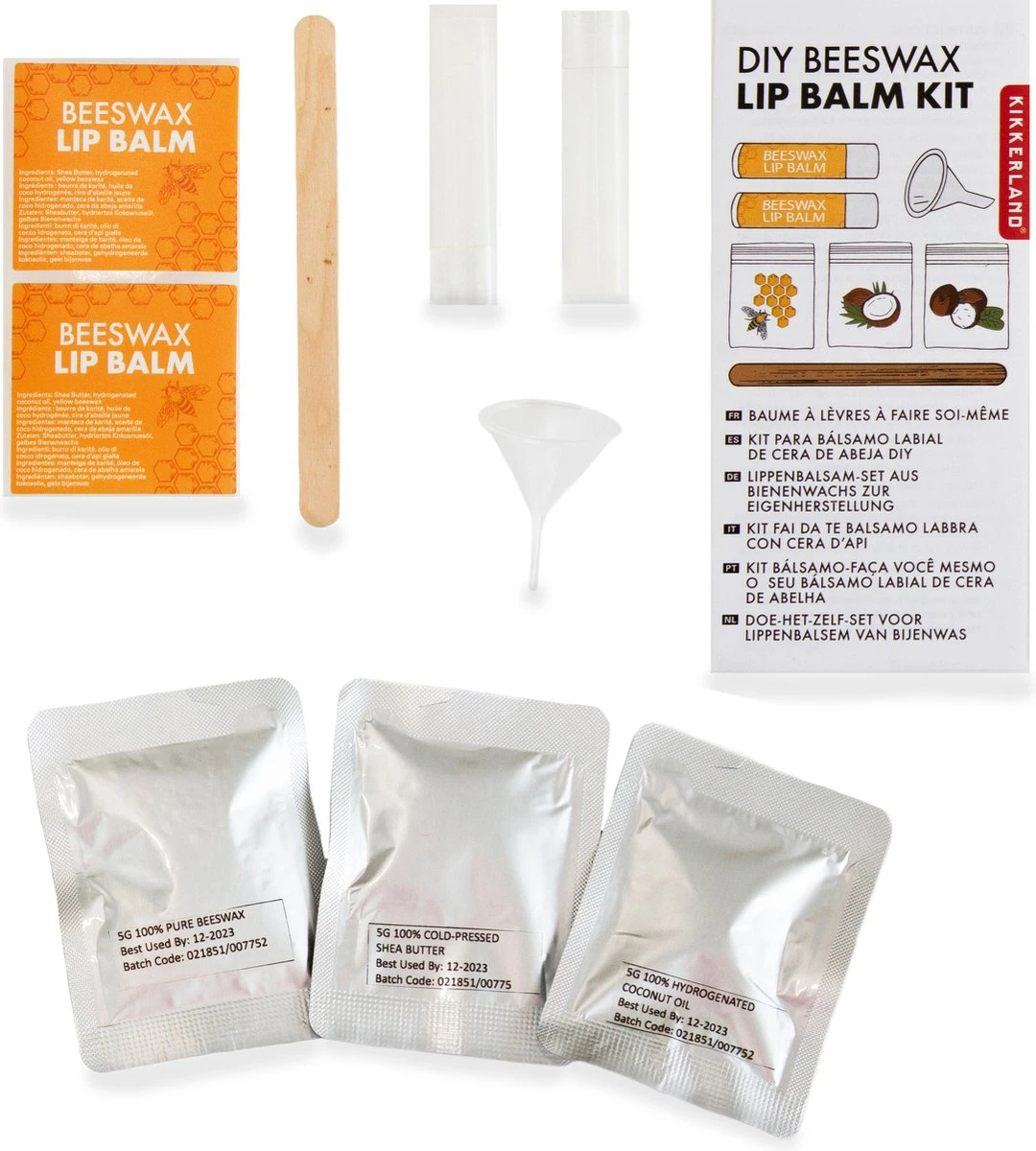Kikkerland DIY Bijenwas Lip Balsem Kit - Maak Je Eigen Lippenbalsem - 100% Natuurlijk - Voor Twee Balsem Sticks 3 Kikkerland DIY Bijenwas Lip Balsem Kit - Maak Je Eigen Lippenbalsem - 100% Natuurlijk - Voor Twee Balsem Sticks - Afbeelding 3