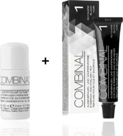 Combinal Wenkbrauw En Wimperverf - Zwart + Combinal Waterstofperoxide 5% - Wimpers - Wenkbrauwen - Wenkbrauwverf - Combideal