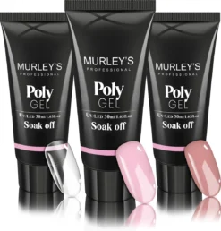 Murley’s Polygel Kit 3x 30ml Acryl Gellak - Gelnagels - Gel Polish Kunstnagels - Gelnagellak - Perfect Gelakte Nagels