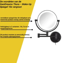 SaniDreams Thora - Make-up Spiegel-rond-zwart-10x Vergroot -Cosmetica Winkel 1183x1200 2