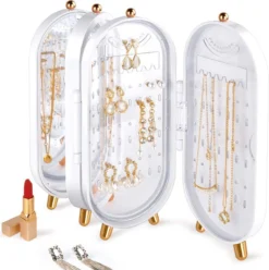 PIXMY® - Wit - Sieradenhouder - Oorbellenrekje - Sieradenrekje - Sieraden Organizer - Sieraden Doos - Sieraden Opbergen