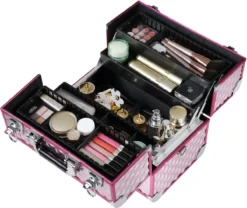 Homeza® Cosmetica Koffer - Make-up Doos - Visagie Koffer - Roze-Zilver 11 Homeza® Cosmetica Koffer - Make-up Doos - Visagie Koffer - Roze-Zilver -Cosmetica Winkel 1200x1010