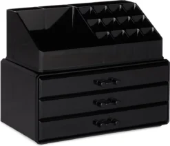 Relaxdays Make-up Organizer - Sieradendoosje - Cosmetica - Zwart -Cosmetica Winkel 1200x1029