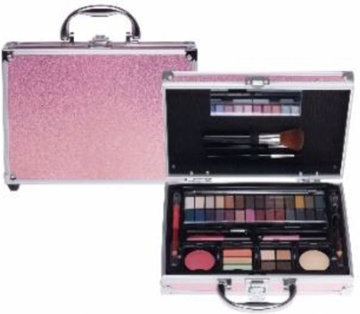 Make Up Koffer Glanzend Roze 4 Make Up Koffer Glanzend Roze - Afbeelding 4