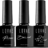 Lovae Cosmetics Gellak - Starterspakket - Base Coat - Primer - Shiny Top Coat - 10ML