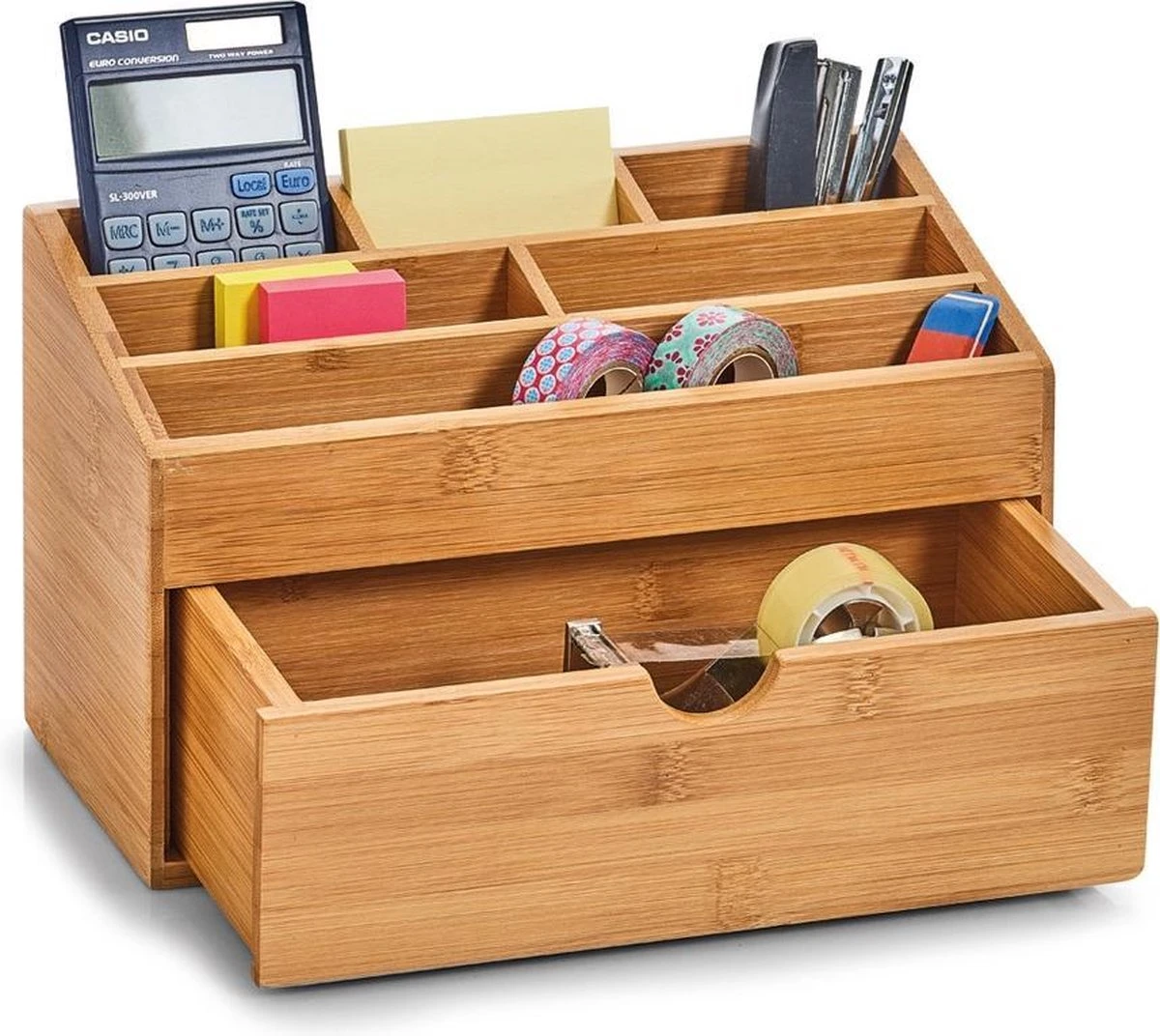 Zeller Present Houten Bureau Organizer - C-04-4-CHout - Sorteervakken & Duurzaam 4 Zeller Present Houten Bureau Organizer - C-04-4-CHout - Sorteervakken & Duurzaam - Afbeelding 4