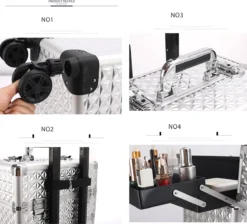 Kapper Koffer Gouden Kleur | Nagel | Visagist | Make-up | Cosmetica | Schminken | Trolley Stevig En Gemaakt Van Aluminium | 3 Delig | 8 Wielen | Bedekt Met Mooie Diamantjes 6 Kapper Koffer Gouden Kleur | Nagel | Visagist | Make-up | Cosmetica | Schminken | Trolley Stevig En Gemaakt Van Aluminium | 3 Delig | 8 Wielen | Bedekt Met Mooie Diamantjes -Cosmetica Winkel 1200x1086 10