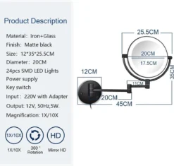 SaniDreams Thora - Make-up Spiegel-rond-zwart-10x Vergroot -Cosmetica Winkel 1200x1140 1