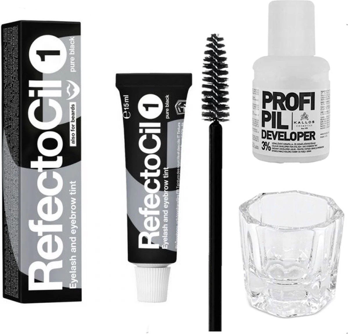 Refectocil Henna Set Incl. Brush & Mengglas #1 Zwart 1 Refectocil Henna Set Incl. Brush & Mengglas #1 Zwart