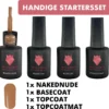 #NAKEDNUDESERIE - Influence Gellac - Nude Gellak - Gellak Nude UV - UV Gellak - Gel Nagellak - Basecoat - Topcoat - Topcoatmat - No Wipe - Startersset - Kado Vrouw - Valentijns Cadeau - Kado Voor Haar - 4 X 10 Ml