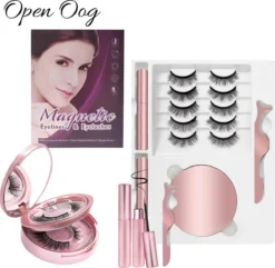 Merkloos Magnetische Wimpers - Open Oog - Magnetische Nep Wimpers Met 2 Magnetic Eyeliners En Applicator - Valse Wimpers - Magnetic Lashes - Magnetische Wimpers Set