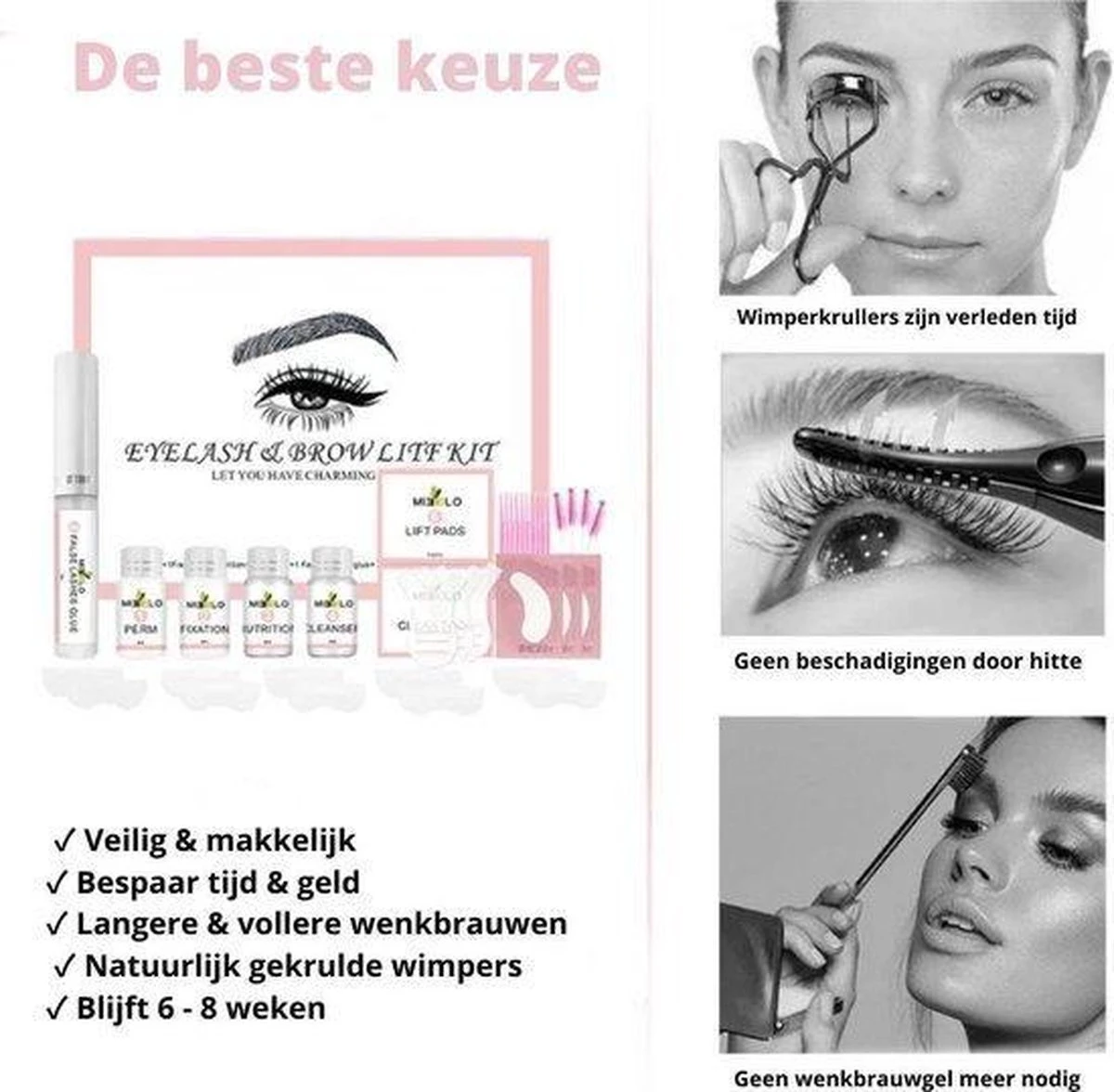 Mimlo Professionele Wimper & Wenkbrauw Lifting Set - Lash Lift Kit - Wimperlifting Set - Browlift - Permanente Wimper Kruller - Lash & Brow Lift Kit 8 Mimlo Professionele Wimper & Wenkbrauw Lifting Set - Lash Lift Kit - Wimperlifting Set - Browlift - Permanente Wimper Kruller - Lash & Brow Lift Kit - Afbeelding 8