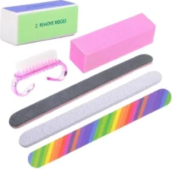 Professionele Nagelvijlen Set | Blokvijl | Pedicureset | Manicureset | Nagelborstel | Polijst Vijl | 6 Delig