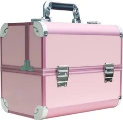 Confibel Cosmetica Koffer - Make Up Koffer Uitklapbaar - 5 Opbergbakken Make-up Koffer - Beautycase/Visagiekoffer /Cosmeticakoffer /Beautycase/ Nagelstylistekoffer - Roze -Cosmetica Winkel 1200x1177 2