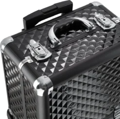 Dreamble Make-up Koffer - Make-up Trolley - Zwart - Rijdbaar - Met Wieltjes - Compact - 8 Vakken - Met Slot - 2 Sleutels -Cosmetica Winkel 1200x1186