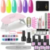 Royala H - Gellak Starterspakket + Inclusief Portable UV LED Lamp + Met 6 Verschillende Gellak Kleuren - Gellak Lamp – Topcoat - Basecoat - Alle Benodigdheden In Eén