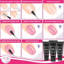 Murley’s Polygel Kit 3x 30ml Acryl Gellak - Gelnagels - Gel Polish Kunstnagels - Gelnagellak - Perfect Gelakte Nagels 10 Murley’s Polygel Kit 3x 30ml Acryl Gellak - Gelnagels - Gel Polish Kunstnagels - Gelnagellak - Perfect Gelakte Nagels -Cosmetica Winkel 1200x1195