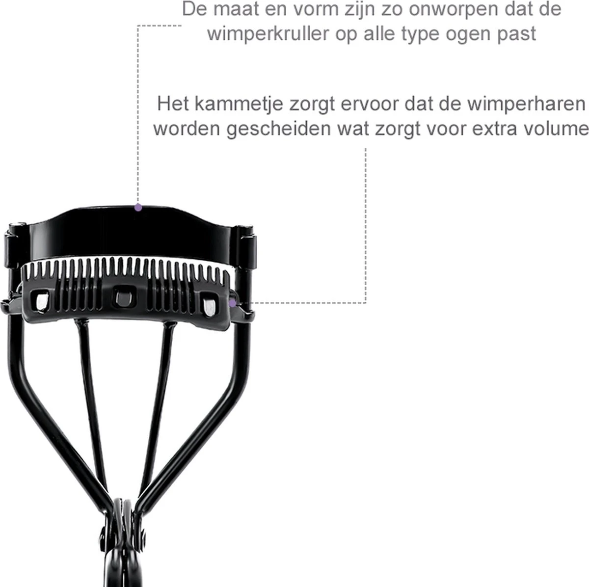 INTER-ESQUE® Wimperkruller - Eyelash Curler + 3x Gratis Extra Siliconen Pad & 3x Extra Kam - Zwart 6 INTER-ESQUE® Wimperkruller - Eyelash Curler + 3x Gratis Extra Siliconen Pad & 3x Extra Kam - Zwart - Afbeelding 6