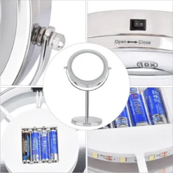 A&K Make Up Spiegel Met Ringverlichting | LED Verlichting | Scheerspiegel - Zilver 15 A&K Make Up Spiegel Met Ringverlichting | LED Verlichting | Scheerspiegel - Zilver -Cosmetica Winkel 1200x1196 3