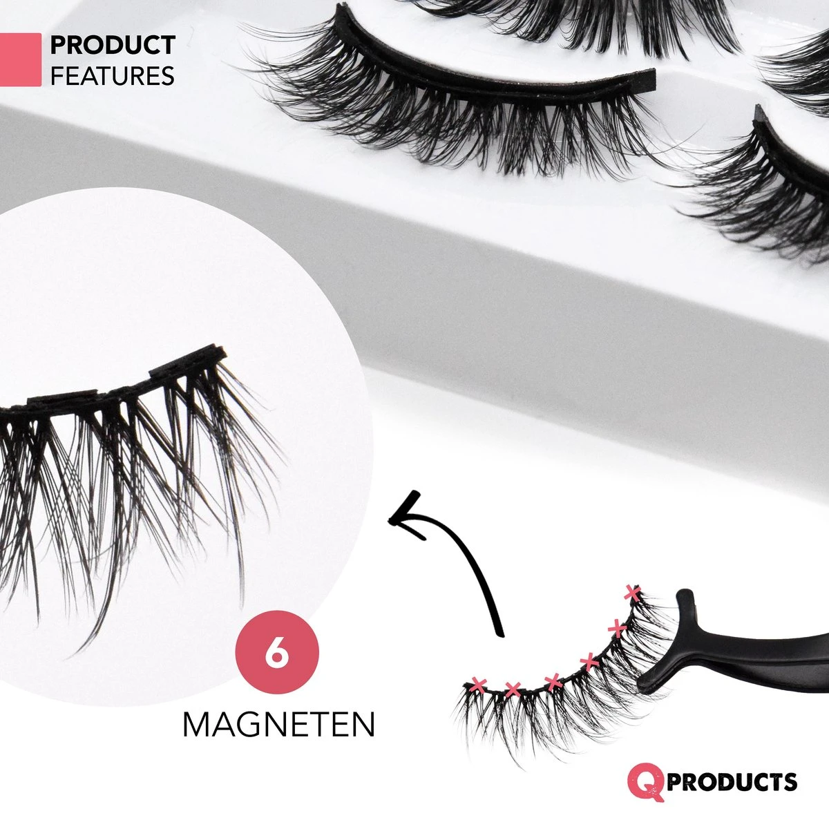 Qproducts Magnetische Wimpers - Nepwimpers - Wimperset Van 10 Wimpers 4 Eyeliners En Pincet - Inclusief Wimper Bewaardoos Met Ingebouwd Spiegeltje - Magneet Wimpers - Magnetic Lashes 2 Qproducts Magnetische Wimpers - Nepwimpers - Wimperset Van 10 Wimpers 4 Eyeliners En Pincet - Inclusief Wimper Bewaardoos Met Ingebouwd Spiegeltje - Magneet Wimpers - Magnetic Lashes - Afbeelding 2