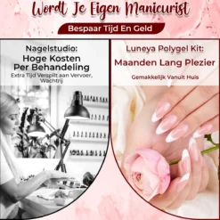 Luneya Polygel Kit - Black Pink Edition - 6 Kleuren - Polygel Nagels Starterspakket - Tasje - Incl. UV LED Lamp -Cosmetica Winkel 1200x1200 202