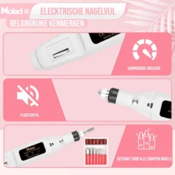 Nolad® Elektrische Nagelvijl - Nagelvijlen - Nagelaccessoires - Wit 18 Nolad® Elektrische Nagelvijl - Nagelvijlen - Nagelaccessoires - Wit -Cosmetica Winkel 1200x1200 34