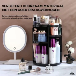 ESSIBLE Make-Up Organizer - 360° Roterend - Opbergbox - Opbergdoos Cosmetica - Sieradendoos - Nagellak - Lippenstift - Zwart -Cosmetica Winkel 1200x1200 435