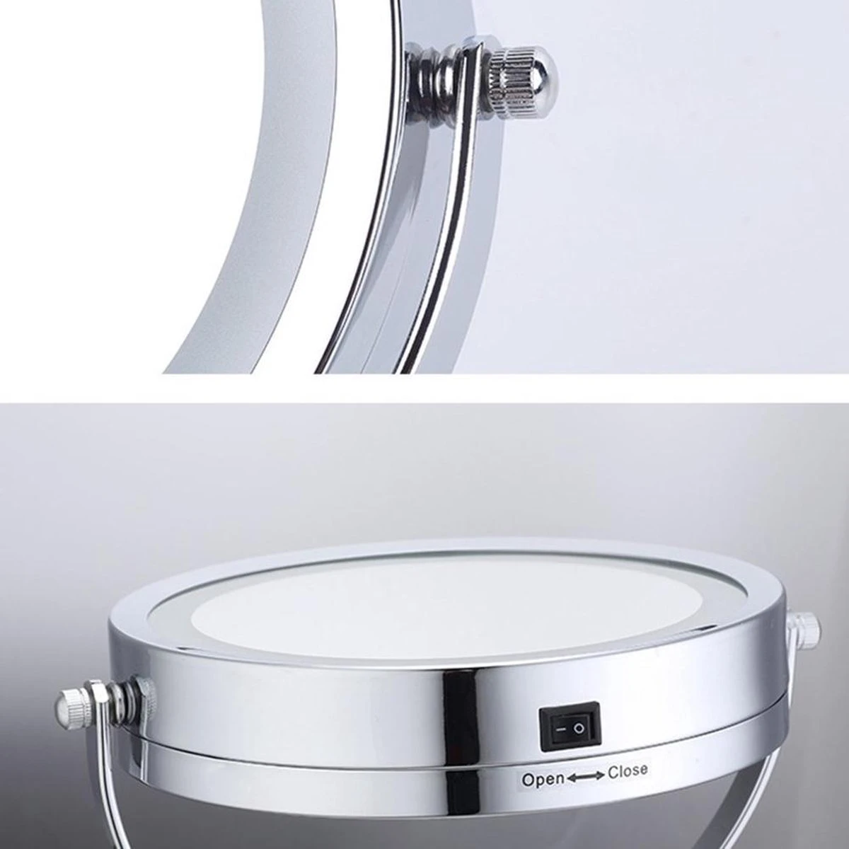 A&K Make Up Spiegel Met Ringverlichting | LED Verlichting | Scheerspiegel - Zilver 11 A&K Make Up Spiegel Met Ringverlichting | LED Verlichting | Scheerspiegel - Zilver - Afbeelding 11