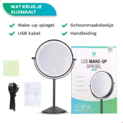 Personal Care Make Up Spiegel Met LED Verlichting - 10x Vergroting – Scheerspiegel - 3 Lichtstanden - Oplaadbaar - Zwart -Cosmetica Winkel 1200x1200 475