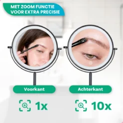 Personal Care Make Up Spiegel Met LED Verlichting - 10x Vergroting – Scheerspiegel - 3 Lichtstanden - Oplaadbaar - Zwart -Cosmetica Winkel 1200x1200 478