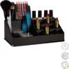 Relaxdays Cosmetica Organizer - Cosmeticahouder - Make Up Toren - Doorzichtig - 16 Vakken - Zwart