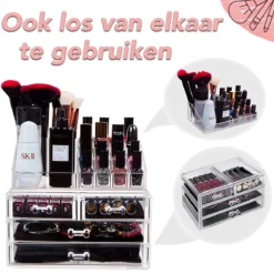 AWEMOZ Make-Up Organizer - Beauty Organizer Voor Make Up - Opbergbox - Opbergdoos Cosmetica - Sieradendoos - 20 Opbergvakken - Nagellak - Lippenstift - Transparant - Cadeau Voor Vrouw -Cosmetica Winkel 1200x1200 587