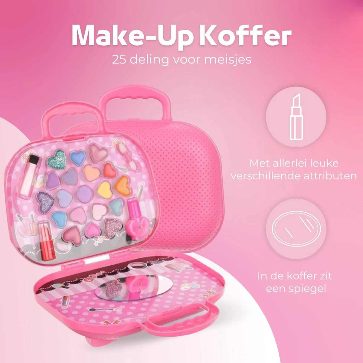 Make Up Koffer 25 Delig - Roze - Make Up Koffer Met Inhoud - Make Up Koffer Meisjes - Make Up Koffer Kinderen - Make Up Set Voor Meisjes 4 Make Up Koffer 25 Delig - Roze - Make Up Koffer Met Inhoud - Make Up Koffer Meisjes - Make Up Koffer Kinderen - Make Up Set Voor Meisjes - Afbeelding 4