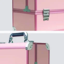 Confibel Cosmetica Koffer - Make Up Koffer Uitklapbaar - 5 Opbergbakken Make-up Koffer - Beautycase/Visagiekoffer /Cosmeticakoffer /Beautycase/ Nagelstylistekoffer - Roze -Cosmetica Winkel 1200x1200 603