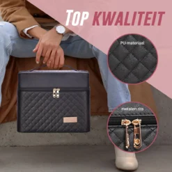 Make Up Koffer En Organizer - Beautycase Met Spiegel - Dames - Cosmetica En Visagie - Zwart 14 Make Up Koffer En Organizer - Beautycase Met Spiegel - Dames - Cosmetica En Visagie - Zwart -Cosmetica Winkel 1200x1200 625