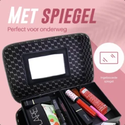Make Up Koffer En Organizer - Beautycase Met Spiegel - Dames - Cosmetica En Visagie - Zwart 16 Make Up Koffer En Organizer - Beautycase Met Spiegel - Dames - Cosmetica En Visagie - Zwart -Cosmetica Winkel 1200x1200 627