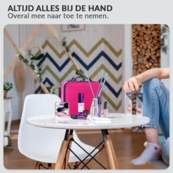 Cosmetica Koffer - Make-up Koffer Met Verstelbare Vakken - Visagie En Nagelstyliste Beauty Koffer - 26x23x9CM - Roze 15 Cosmetica Koffer - Make-up Koffer Met Verstelbare Vakken - Visagie En Nagelstyliste Beauty Koffer - 26x23x9CM - Roze -Cosmetica Winkel 1200x1200 631