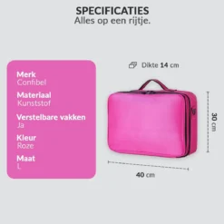 Cosmetica Koffer - Make-up Koffer Met Verstelbare Vakken - Visagie En Nagelstyliste Beauty Koffer - 40x30x14CM - Roze 17 Cosmetica Koffer - Make-up Koffer Met Verstelbare Vakken - Visagie En Nagelstyliste Beauty Koffer - 40x30x14CM - Roze -Cosmetica Winkel 1200x1200 651