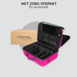 Cosmetica Koffer - Make-up Koffer Met Verstelbare Vakken - Visagie En Nagelstyliste Beauty Koffer - 37x27x13CM - Roze -Cosmetica Winkel 1200x1200 668