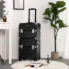 Merkloos Trolley, Make-up Koffer, Cosmetische Koffer, Voor Nageldesign, Make-up Organizer, Koffer Met Draagtas, Zwart JHZ04B