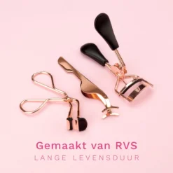 Wimperkruller Set – 5-delig – Met Wimperkruller, Wimperkruller Klein, Wimper Pincet, Wimper Borstel Met Kam, Spoolie - RVS – Rose Goud En Zwart -Cosmetica Winkel 1200x1200 689