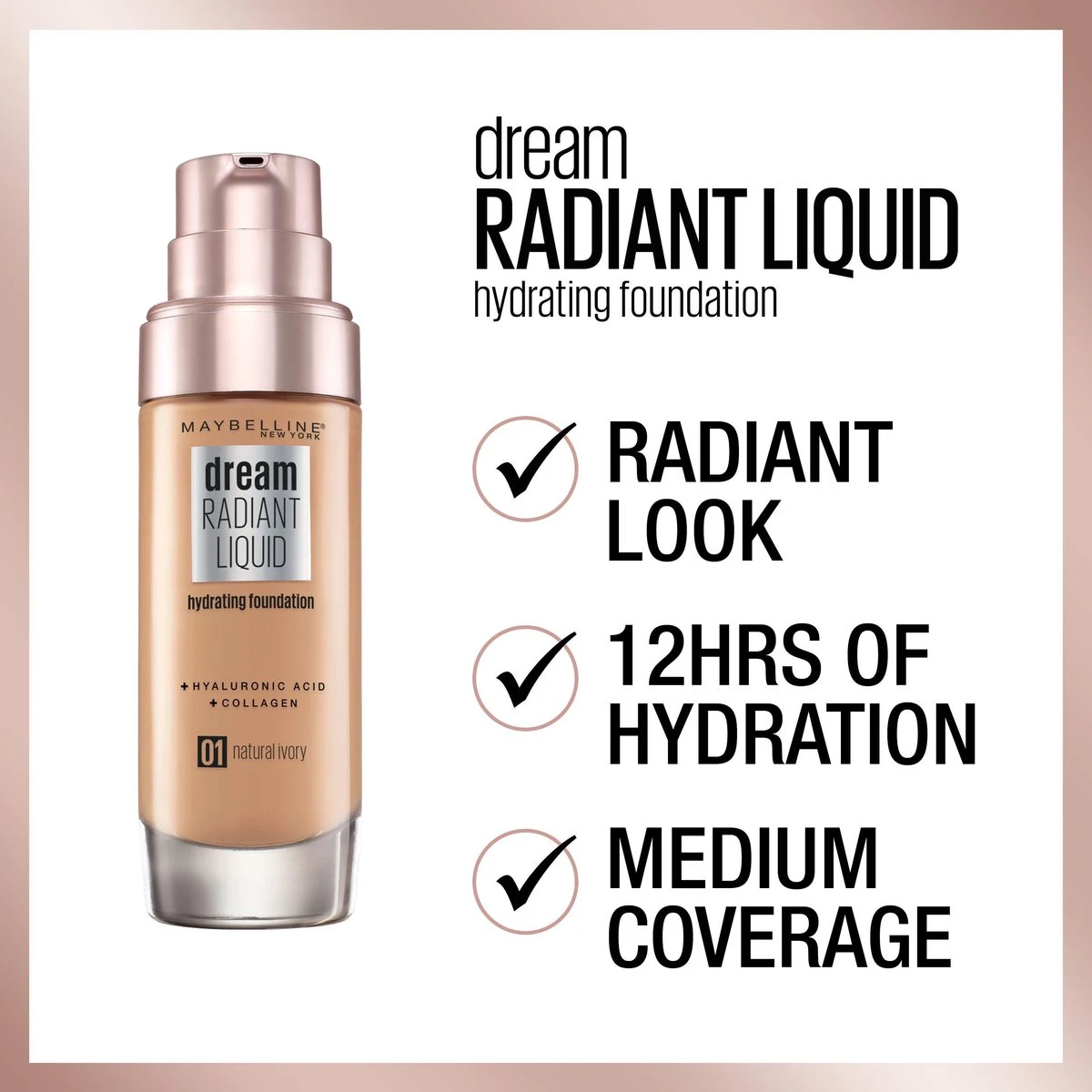 Maybelline Dream Radiant Liquid - 054 Toffee - Foundation Geschikt Voor De Droge Huid Met Hyaluronzuur - 30 Ml 16 Maybelline Dream Radiant Liquid - 054 Toffee - Foundation Geschikt Voor De Droge Huid Met Hyaluronzuur - 30 Ml - Afbeelding 16