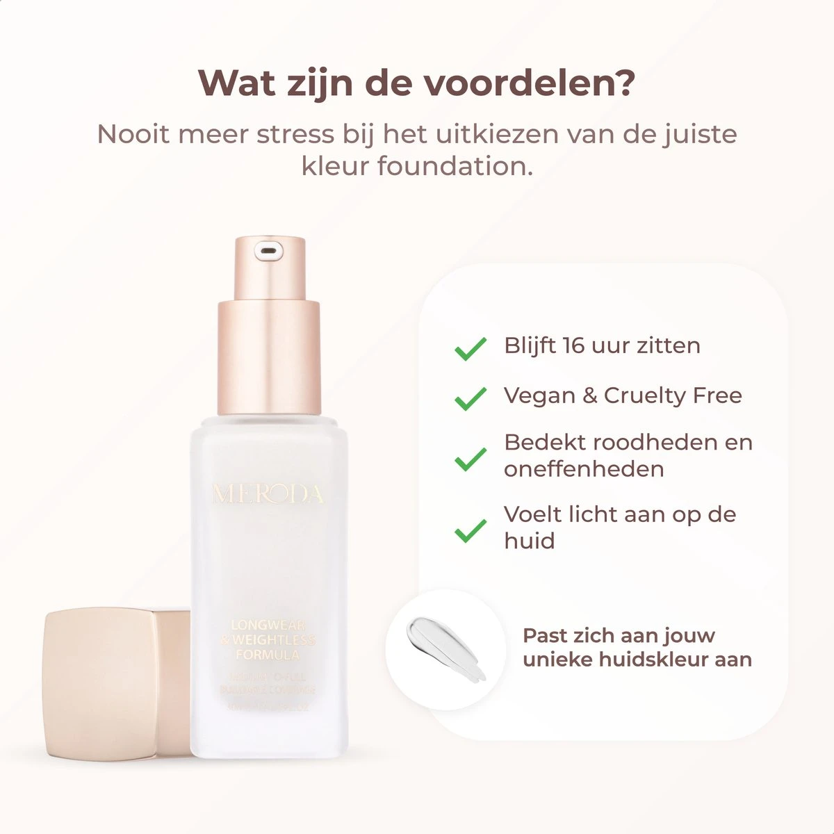 Meroda Changing Foundation - Kleurveranderende Foundation - 30ml 3 Meroda Changing Foundation - Kleurveranderende Foundation - 30ml - Afbeelding 3
