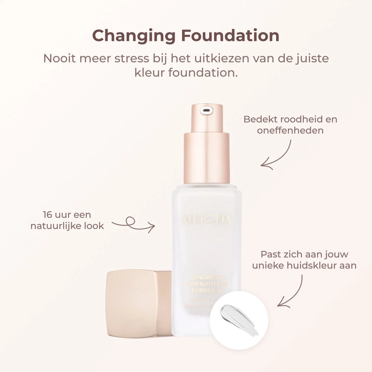 Meroda Changing Foundation - Kleurveranderende Foundation - 30ml 5 Meroda Changing Foundation - Kleurveranderende Foundation - 30ml - Afbeelding 5