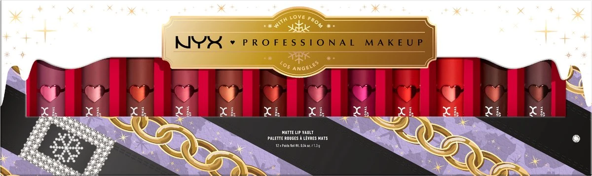 NYX Professional Makeup - Holidays 2022 Mrs Claus - Lipstick Vault - 14 Matte Lipsticks 4 NYX Professional Makeup - Holidays 2022 Mrs Claus - Lipstick Vault - 14 Matte Lipsticks - Afbeelding 4