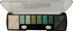 D'Donna - Oogschaduw Palette - Space Verde - Met Lange Applicator - 8 Kleuren: Wit / Groen / Zwart - 1 Doosje Met 10 Gram Inhoud