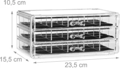 Relaxdays Make-up Organizer Acryl - 3 Lades Met Vakken Acrylbox - Cosmeticabox Opbergdoos - Doorzichtig -Cosmetica Winkel 1200x678 1